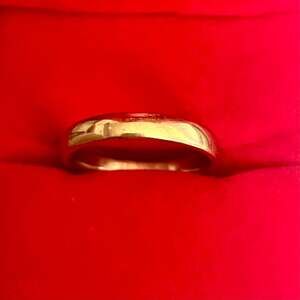 10K Plated Tungsten Gold Classic Dome Polished Finish 4mm Band Size 9